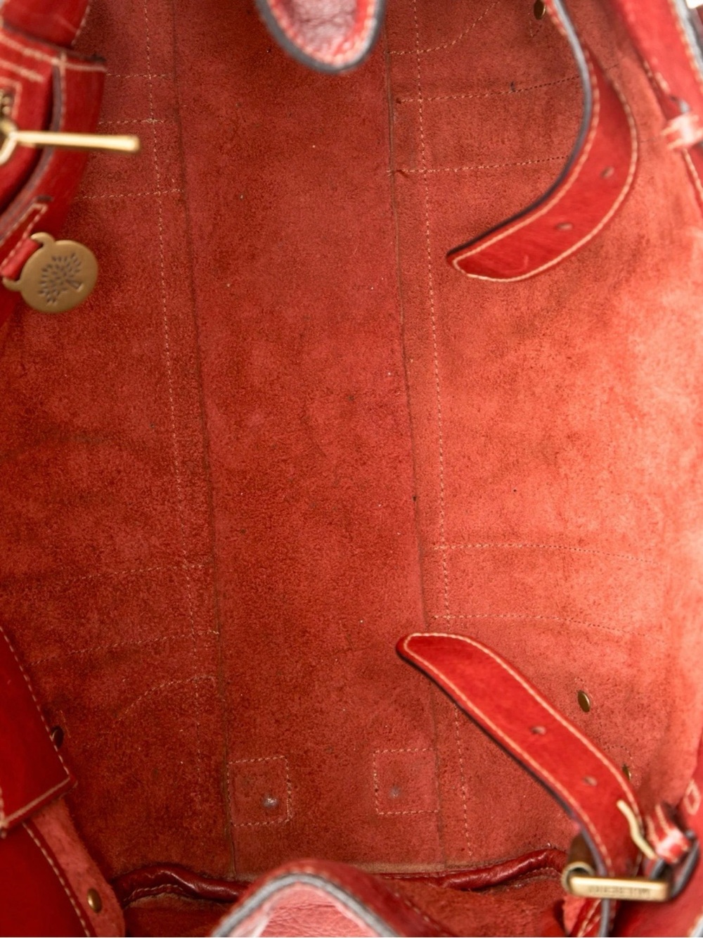 MULBERRY Bayswater Tooled Red Leather Satchel Bag - Picture 5 of 11